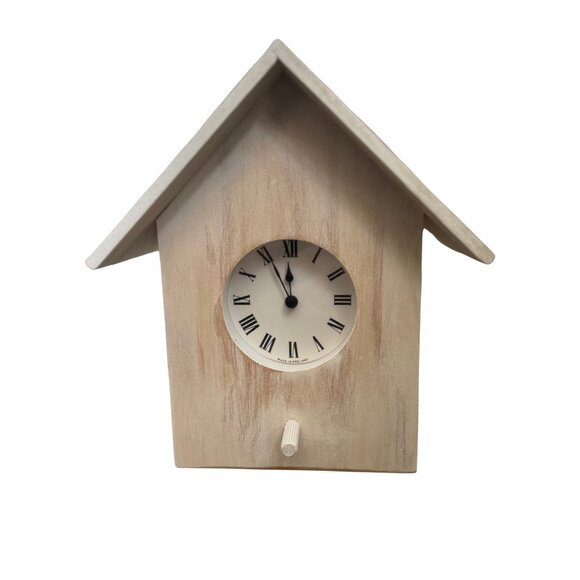 Gardeners Eden Birdhouse Clock Whitewash NEW - Picture 1 of 3